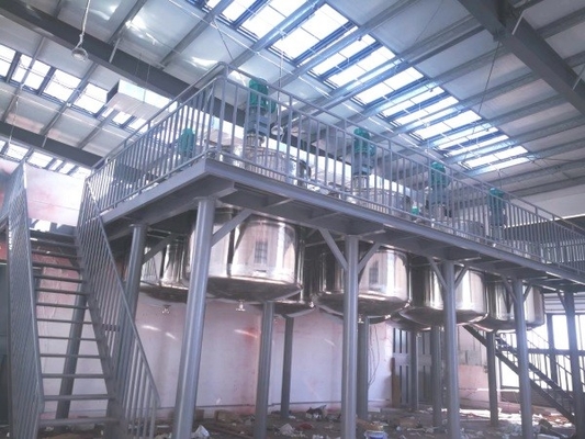 Línea de producción de recubrimiento de plataforma fija para tanques/recipientes de mezcla de pintura de 1000L - 5000L