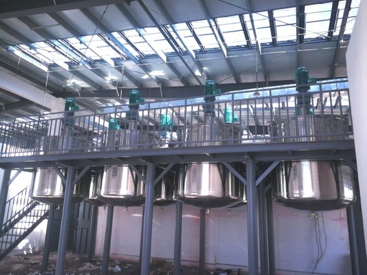 Línea de fabricación de pintura para plataforma industrial con recipientes mezcladores de acero inoxidable 304 316 316L