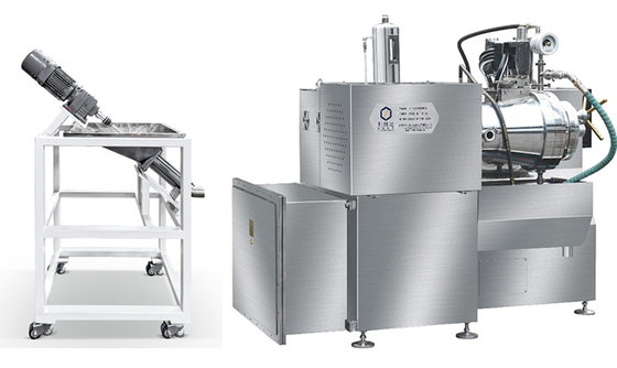 Horizontal Pin Type Bead Mill Sand Mill High Viscosity 14L capacity For Offset Printing Ink